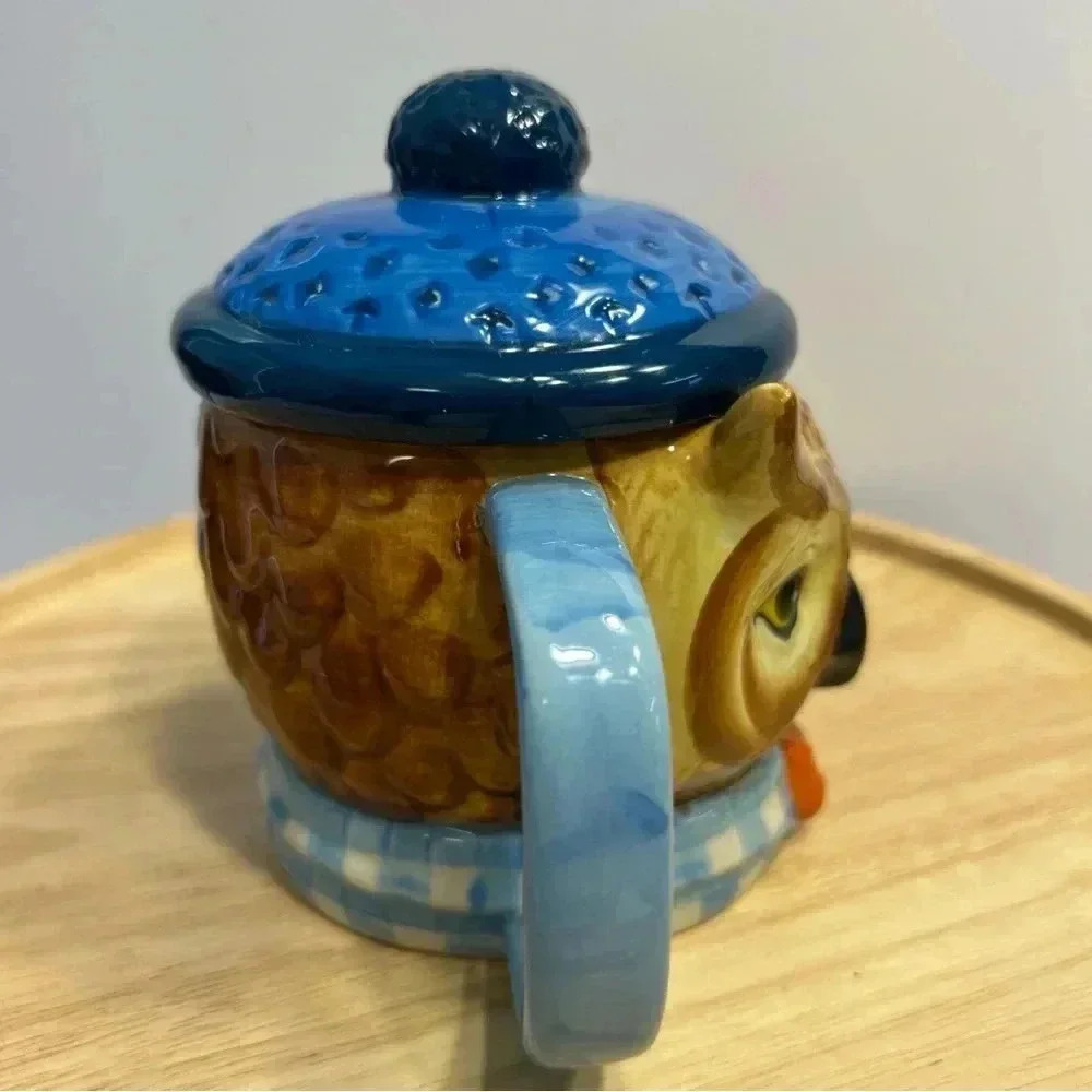 Rachel Kozlowski Artist Designer Owl Mug With Lid Top West Elm Dapper Animal - Picture 3 of 10